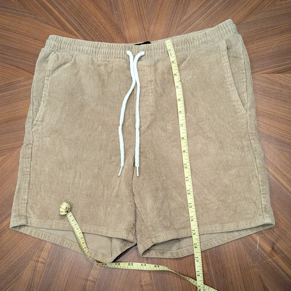 RSQ Corduroy Shorts Women Small Tan Excellent Drawstring Elastic Waist